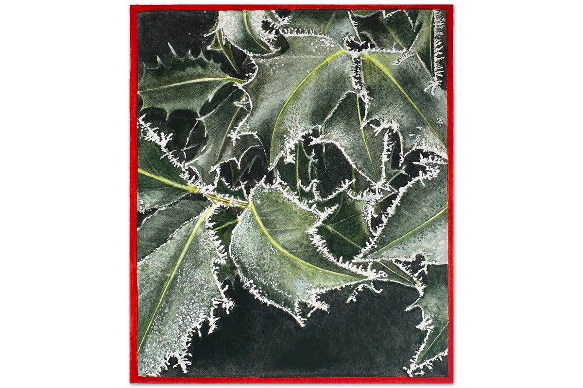 Frosted Holly Leaves - Preview