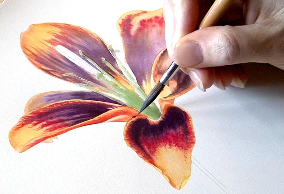 Billy Showell Patterned Lily - Preview Watercolour Tutorial